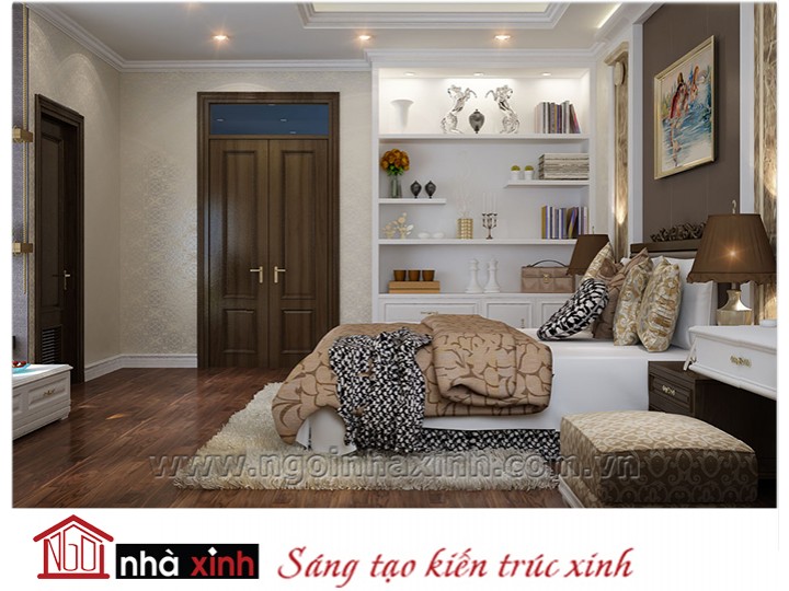 Mẫu nội thất cao cấp phòng ngủ cổ điển đẹp NNX-PNCĐ-005