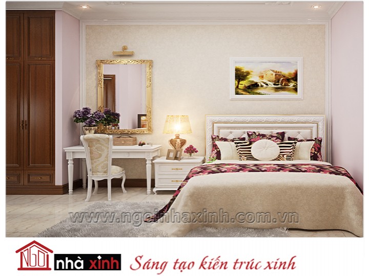 Mẫu nội thất cao cấp phòng ngủ cổ điển đẹp NNX-PNCĐ-011