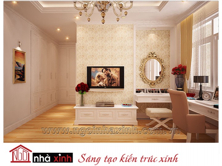 Mẫu nội thất cao cấp phòng ngủ cổ điển đẹp NNX-PNCĐ-017