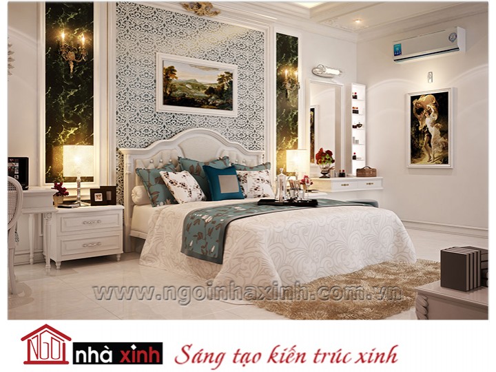 Mẫu nội thất cao cấp phòng ngủ cổ điển đẹp NNX-PNCĐ-019