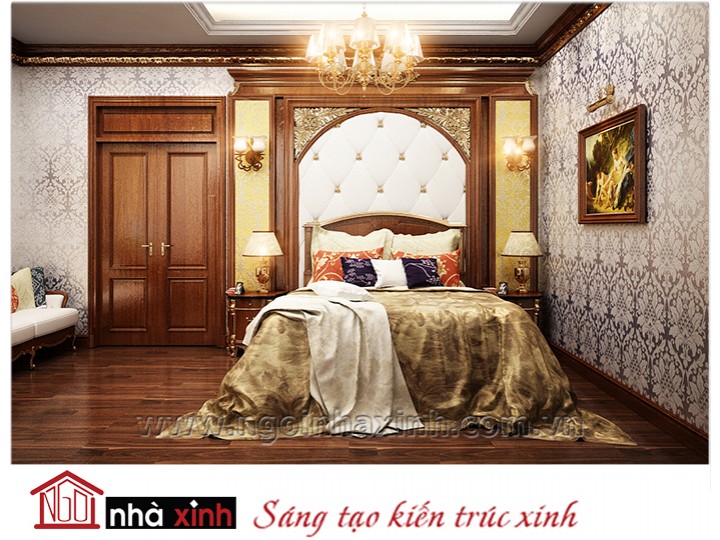 Mẫu nội thất cao cấp phòng ngủ cổ điển đẹp NNX-PNCĐ-023
