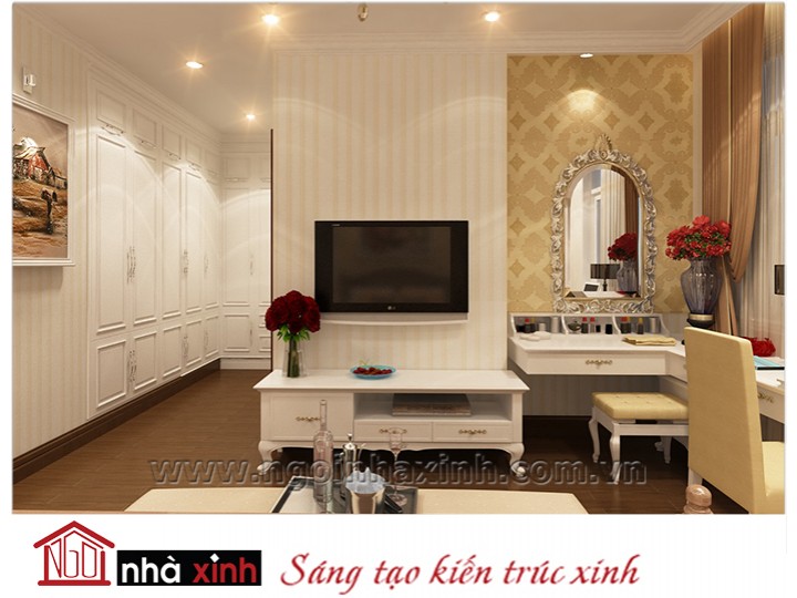 Mẫu nội thất cao cấp phòng ngủ cổ điển đẹp NNX-PNCĐ-025